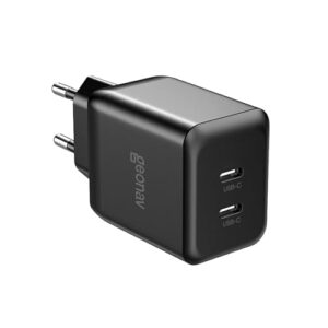Geonav Carregador Universal SuperPower GaN Duo, 35W, 2 X USB-C Power Delivery, CH35PDBK, Preto