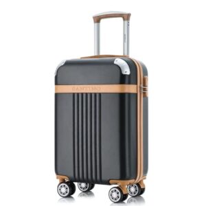 Mala de Viagem de Bordo Athena 10kg Rígida ABS Padrão ANAC com 4 Rodas duplas 360º e Trava de segredo numérico, divisória interna com zíper e elástico de fixação, Preto, Santino – ABGV182P01