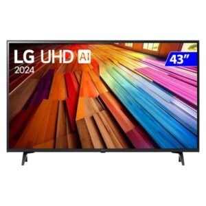Smart TV 4K 43" LG UHD 43UT8000 Processador α5 Ger7 AI Alexa/Chromecast integrado Otimizador de Jogos webOS 24 compatível com Controle Smart Magic