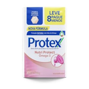 Sabonete em Barra Antibacteriano Protex Nutri Protect Ômega 3 8 un de 85g Promo Leve Mais Pague Menos