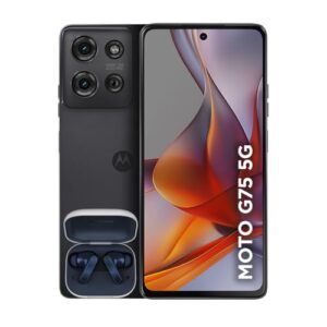 Smartphone Motorola Moto g75 5G + Moto Buds - 256GB 16GB (8GB RAM+8GB Ram Boost) e 50MP Sony Lytia 600 Camera Moto AI Ultrarresistencia militar - Preto