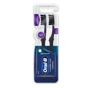 Escova Dental Oral-B Ações com Carvão Advanced Macia - 2 unidades