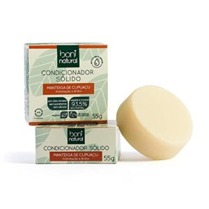 BONI NATURAL Condicionador Sólido Vegano com Manteiga de Cupuaçu Cupuaçu para Hidratação e Brilho, Sem Silicones, Sem Sulfatos, Sem Parabenos, Verde