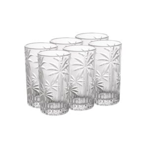 Wolff Palm Tree Conjunto de Copos Altos de Cristal 6 Peças, Transparente, 360 ml