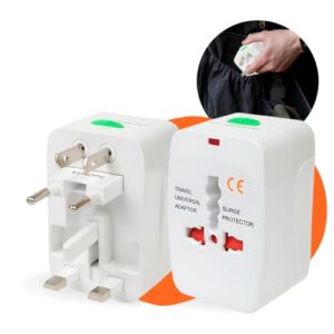 Kit 2 Adaptador Tomada Universal EUA Acessórios para Viagem Europa Americana para Brasileira Viagem Internacional Bivolt Compatível Com Estados Unidos Europa Inglaterra Padrão Internacional