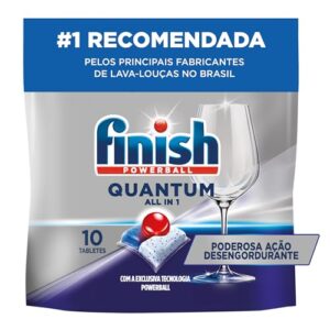 Detergente para Lava Louças em tabletes Finish Quantum All in 1 com 10 unidades