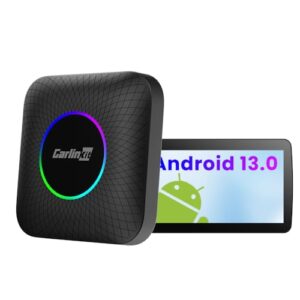 CarlinKit CarPlay Ai Box Android Auto Adaptador sem fio Apple CarPlay Sistema Android 13.0, Chip SM6225/8+128GB/4G de 8 núcleos, apenas para carros com tela sensível ao toque CarPlay com fio