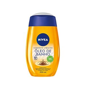 NIVEA Sabonete Líquido Óleo de Banho 200ml - Com 55% de óleos naturais, produz espuma cremosa e proporciona hidratação intensa, maciez e cuidado único com a pele