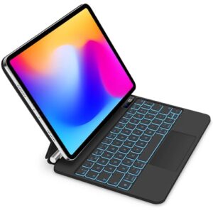 BETTDOW Capa com Teclado e Trackpad para iPad Pro de 11 polegadas (4ª/3ª/2ª/1ª) geração 2022 e Air 6ª e 11 polegadas (M2, 2024) e iPad Air 5ª/4ª geração de 10,9 polegadas,Teclado com LCD Display