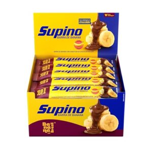 Banana Brasil Barra De Frutas Supino Original Banana Com Chocolate Ao Leite Com 20 Unidades De 24 G