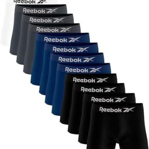 Kit 12 Cuecas Boxer Microfibra Reebok Adulto Box Sem Costura - Kit Masculino