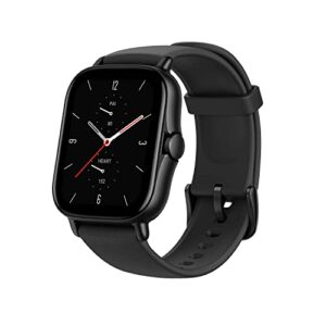 Novo Amazfit GTS 2 A1969 Nova Versão Smartwatch Armazenamento de Música e Reprodução Smartwatch Alexa Relógio embutido para telefone Android IOS (Black) (preto)