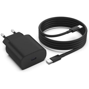 Carregador tipo C de 25 W, carregador super rápido (para Samsung Galaxy S23/S22/S21 Ultra/S21+/S20/Note20/S10/S9, iPhone 15 Pro/iPad Pro) com cabo de carregamento rápido tipo C carregador de 2 metros