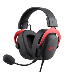 Headphone Fone de Ouvido Havit H2002d Black Red, Gamer, com Microfone Destacável, Falante 53mm, Plug 3, 5mm: compatível com XBOX ONE e PS4, HAVIT, HV-H2002d Cor Preto e Vermelho, HV-H2002d