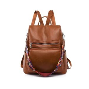 Mochila Feminina Oxford Anti-roubo Impermeável, Grande, Unissex, Preta (Marrom)