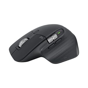 Mouse sem fio Logitech MX Master 3S com Sensor Darkfield para Uso em Qualquer SuperfÃcie, Design Ergonômico, Clique Silencioso, Conexão USB ou Bluetooth - Grafite