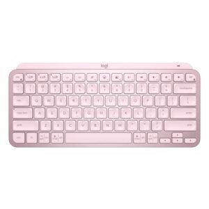 Teclado sem fio Logitech MX Keys Mini com Iluminação Inteligente, Conexão USB ou Bluetooth Easy-Switch para até 3 dispositivos e Bateria Recarregável - Rosa