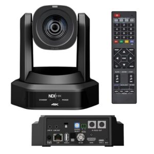 Câmera 4K NDI PTZ, câmera NDI|HX2 com zoom óptico de 20X e rastreamento automático de IA com saídas USB3.0 3G-SDI HDMI LAN, câmera de videoconferência que funciona com Zoom, OBS(navio do Brasil)