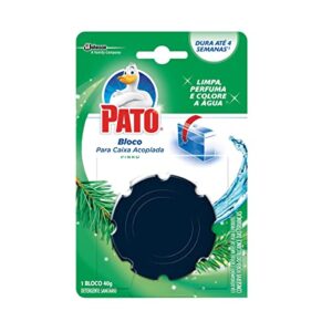 Pato Desodorizador Sanitário Caixa Acoplada Pinho, Limpeza Banheiro, Limpa, Pefuma e Colore, 40g