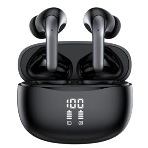 Fone de Ouvido Bluetooth Sem Fio, Fone Cancelamento de Ruido Ativo GIZNIC EN PRO, Proteção IPX5, Display de Bateria, 37 Horas de Reprodução, Enviar do Brasil