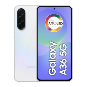 Celular Samsung Galaxy A36 5G 256GB, 6GB RAM, Câmera 50MP, IP67, Super AMOLED 6.7", Recursos AI, Branco