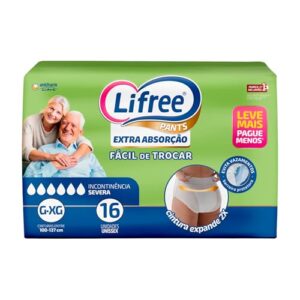Lifree Fralda Geriátrica Tipo Calça Extra Absorção G/Xg 16 Unidades