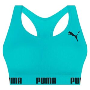 PUMA Top Nadador Academia Sem Bojo Sem Costura Microfibra Poliamida Feminino, 1 - Turquesa, M