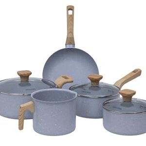 Mimo Style, Conjunto de 5 Panelas com Tampa de Vidro Temperado Pratic Cook Grafite