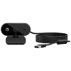 Webcam 1080p HP 320 - com Ajuste Automático de Luz, Conexão USB Plug and Play, Ângulo Largo de 66 Graus, Imagem Full HD com Microfone Integrado e Rotação 360 (53X26AA#ABL)