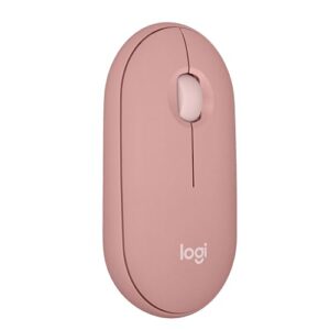 Mouse sem fio Logitech Pebble 2 M350s com Clique Silencioso, Design Slim Ambidestro, Conexão Bluetooth e Pilha Inclusa - Rosa