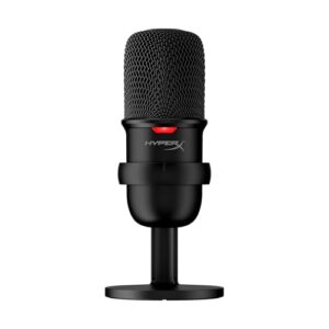 Microfone Condensador USB HyperX Solocast - Alta Resolução de 24 bits/96 kHz, Sensor de Toque-para-Silenciar com indicador de LED, Cardióide, para Streaming, Podcasts, Jogos, Preto (4P5P8AA)