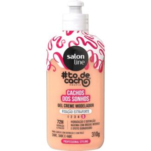 Salon Line, Gel Creme Modelador, #TodeCacho, Cachos dos Sonhos, Fixação Extraforte, Vegano - Para Cabelos Ondulados, Cacheados e Crespos, 310g