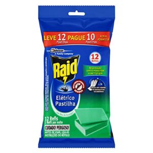 Raid Repelente Elétrico Pastilha Eucalipto Refil Leve 12 Pague 10