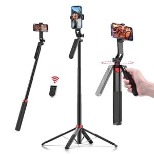 ULANZI MA09 Tripé Extensível para Celular, Vara de Selfie de 71" com Clipe, Tripé de Viagem com Controle Remoto Recarregável para iPhone, Sony, Canon, GoPro