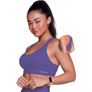 SELENE Top Academia Treino Fitness Microfibra sem Costura de Poliamida, Hortênsia, P