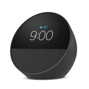 Echo Spot com Alexa (Última geração) | Despertador inteligente com som vibrante | Cor Preta
