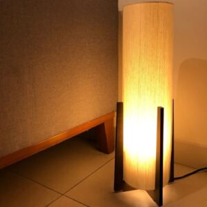 Luminária De Solo Atlas Madeira Mdf Decoração Sala Moderna