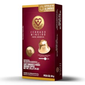 3 Corações Cápsulas de Café Cerrado Mineiro, Compatíveis com Nespresso, contém 10 cápsulas