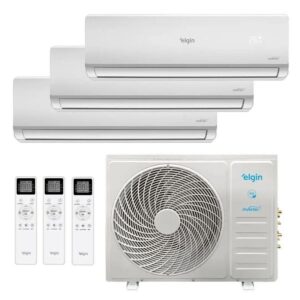 Ar Condicionado Tri-Split Inverter Elgin 27.000 Btus Quente Frio 220v (2X Evap HW 9.000 + 1X 12.000) Plus R-32 Wi-Fi - Ar Condicionado Inverter
