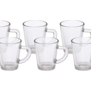 Jogo de Canecas de Café de Vidro 70ml Hauskraft - Lisa 6 Peças - Caneca de Chá e Café