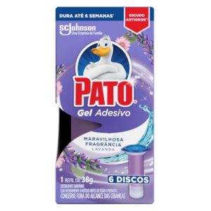 Pato Desodorizador Sanitário Gel Adesivo Lavanda Refil 6 Discos