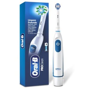 Oral-B Power, Escova de Dentes Elétrica, Remove mais Placa que uma Escova Manual, cor Branca