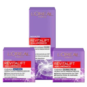 L'Oréal Paris Revitalift Hialurônico Kit - Diurno + Noturno + Creme para Olhos - Anti-Idade Facial